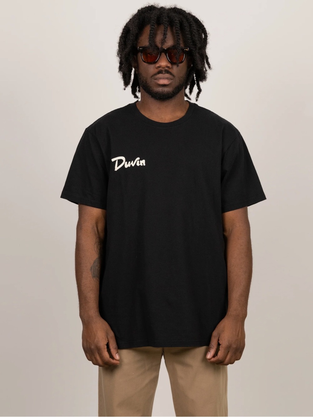 Duvan Logo Crewneck Tee - Black